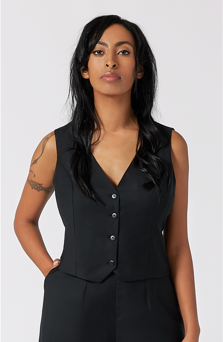 Aam The Label The Wool Vest, Alternate, color, Black