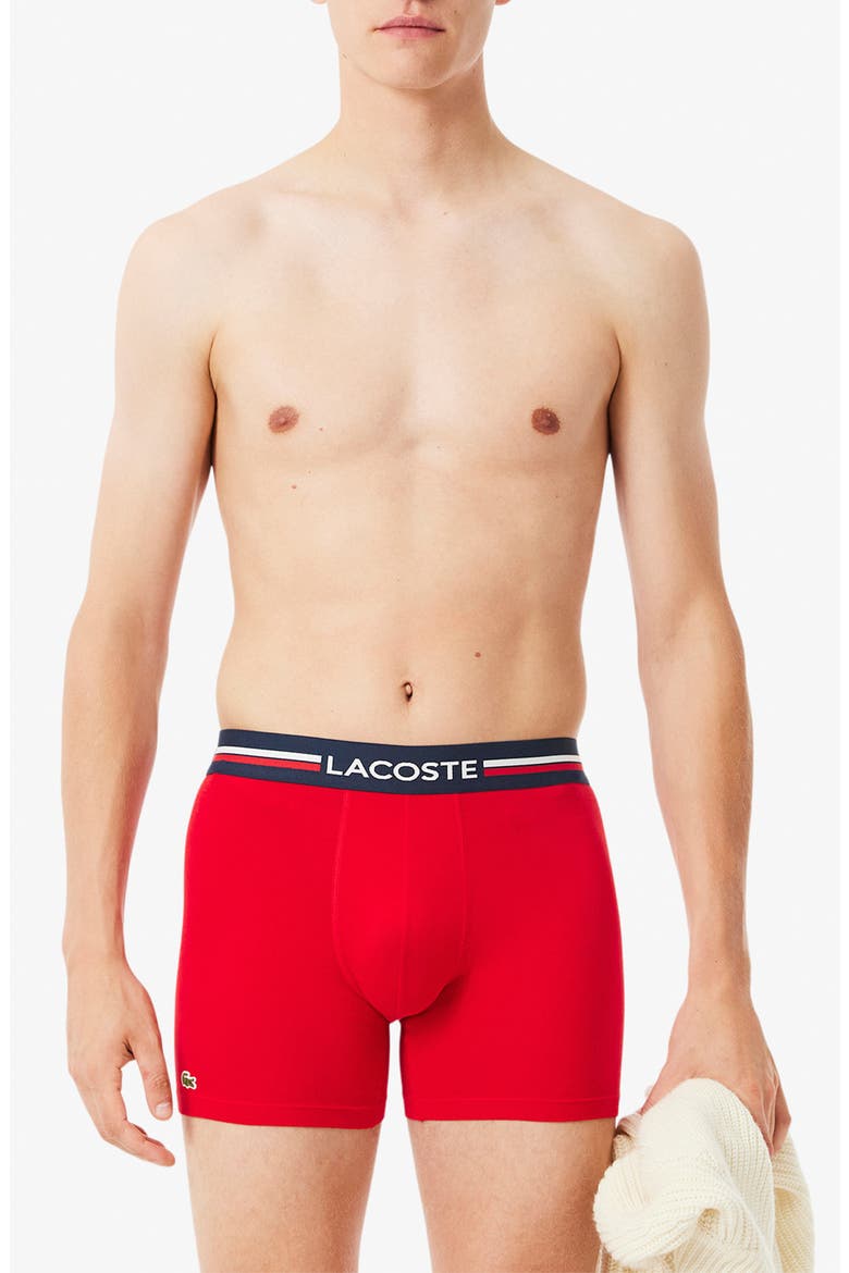 Assorted 3-Pack Stretch Cotton Boxer Briefs, Main, color, NAVY BLUE/ SILVER CHINE