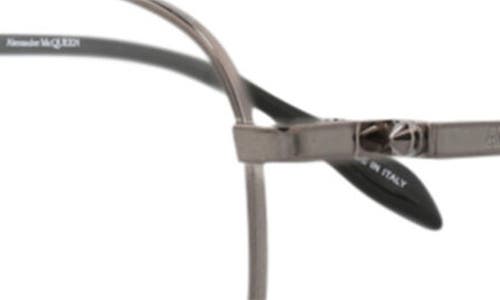 Alexander Mcqueen Mcqueen 52mm Square Optical Glasses In Metallic
