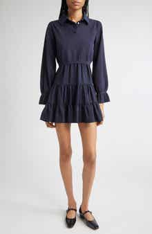 Cinq à Sept Luciana Long Sleeve Tiered Shirtdress