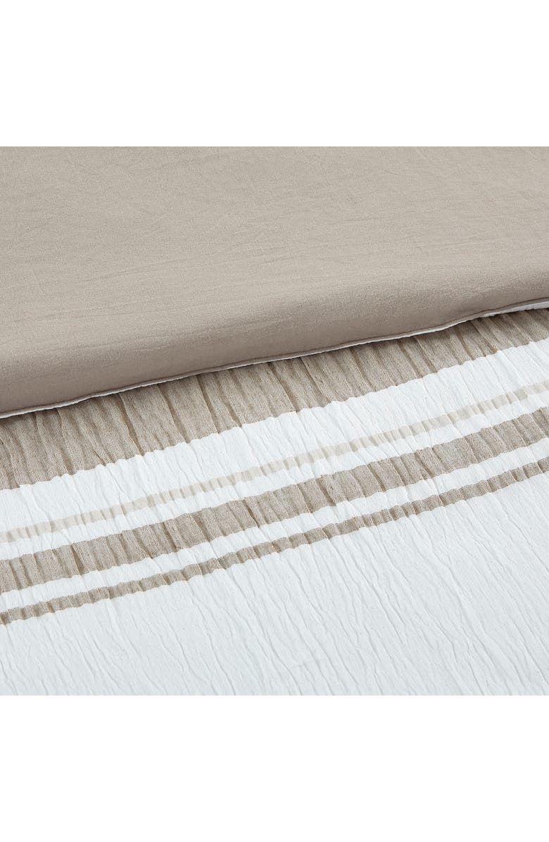 Modern Threads Jacquard Microfiber 5-Piece Comforter Set, Alternate, color, White/ Taupe