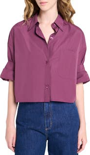 TWP Next Ex Crop Cotton Button-Up Shirt