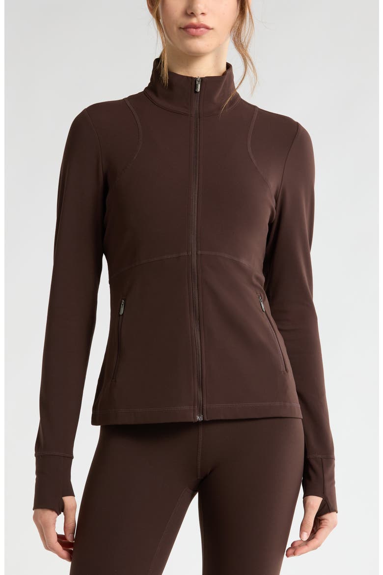 Studio Luxe Performance Jacket, Alternate, color, BROWN MOLE