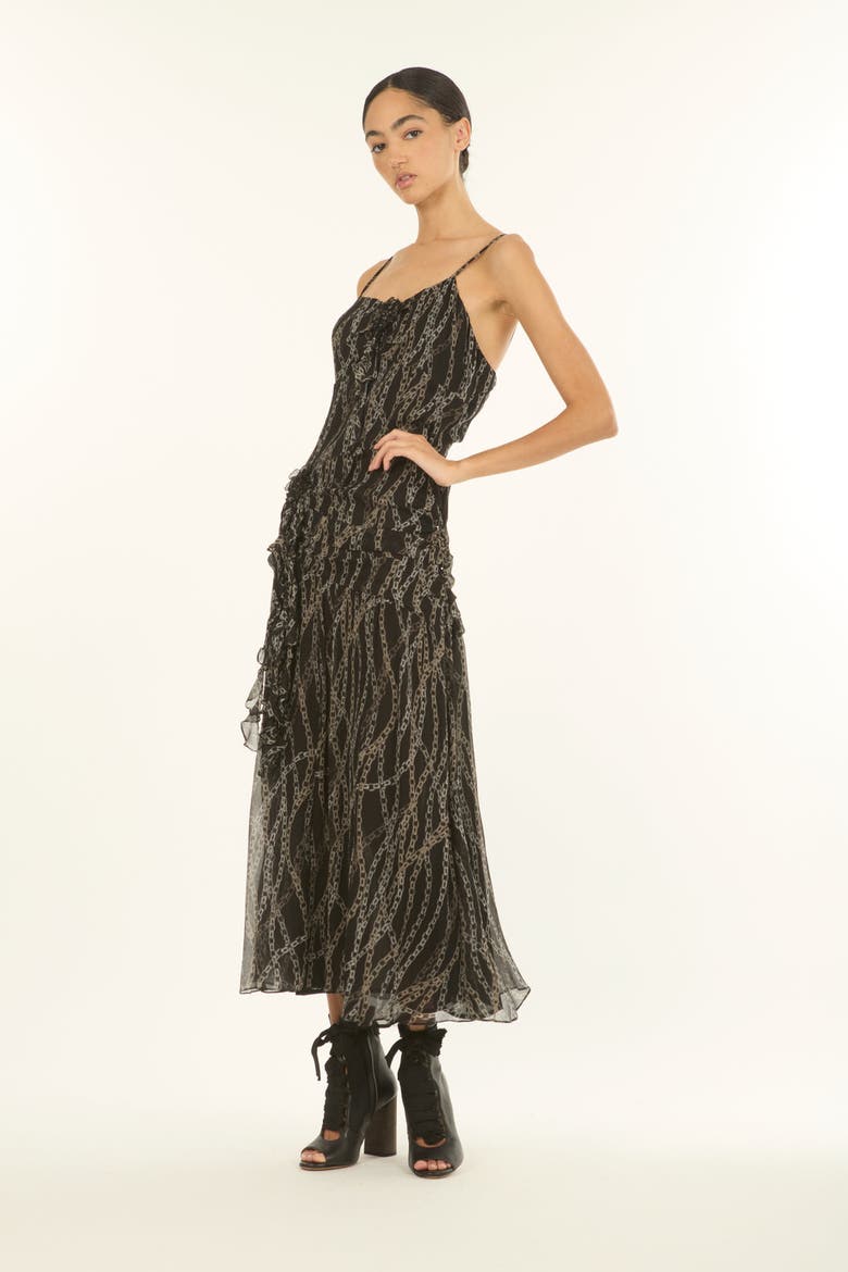Mira Maxi Dress, Alternate, color, Black Chain