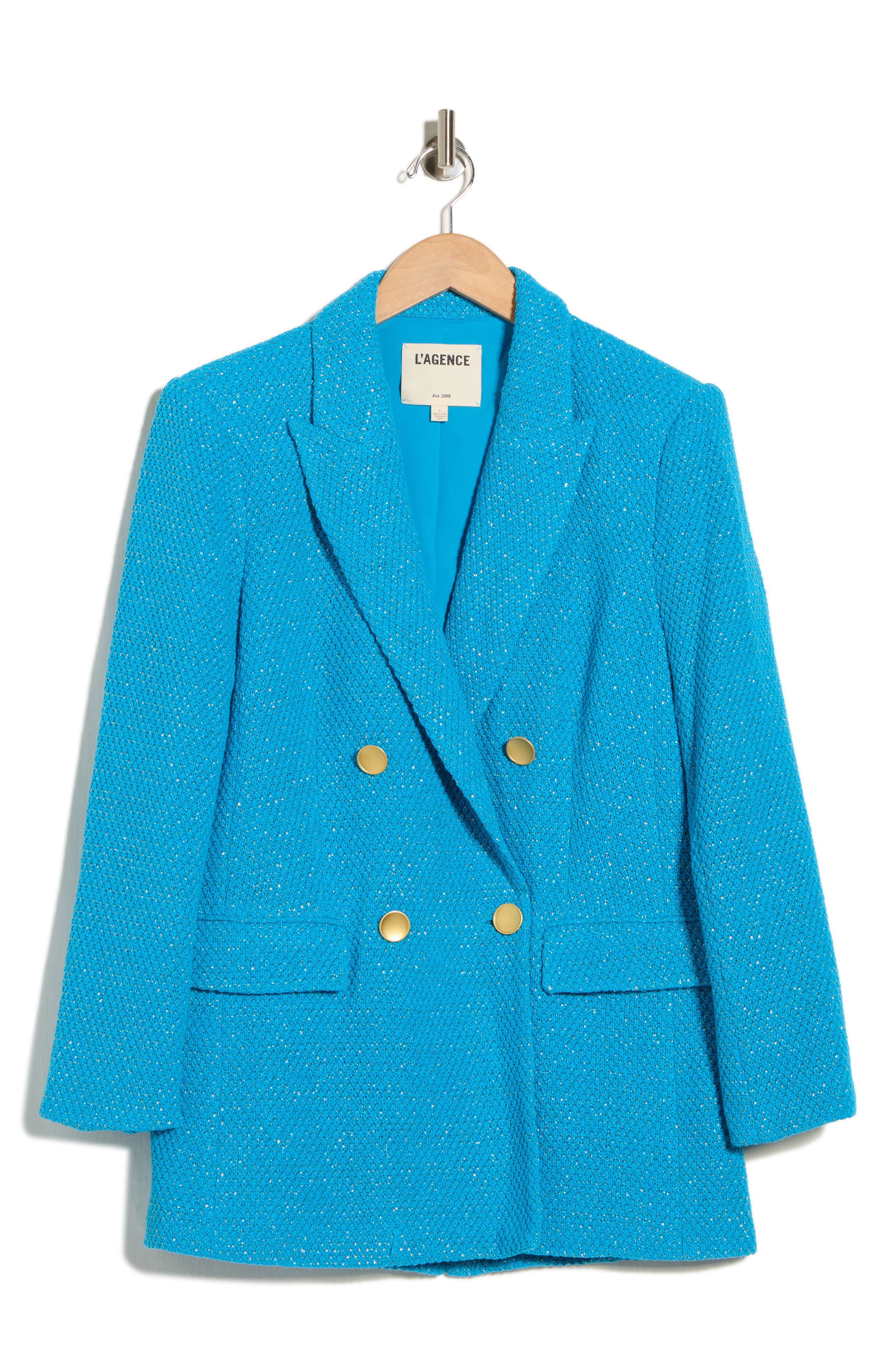 L'AGENCE Riva Double Breasted Knit Blazer