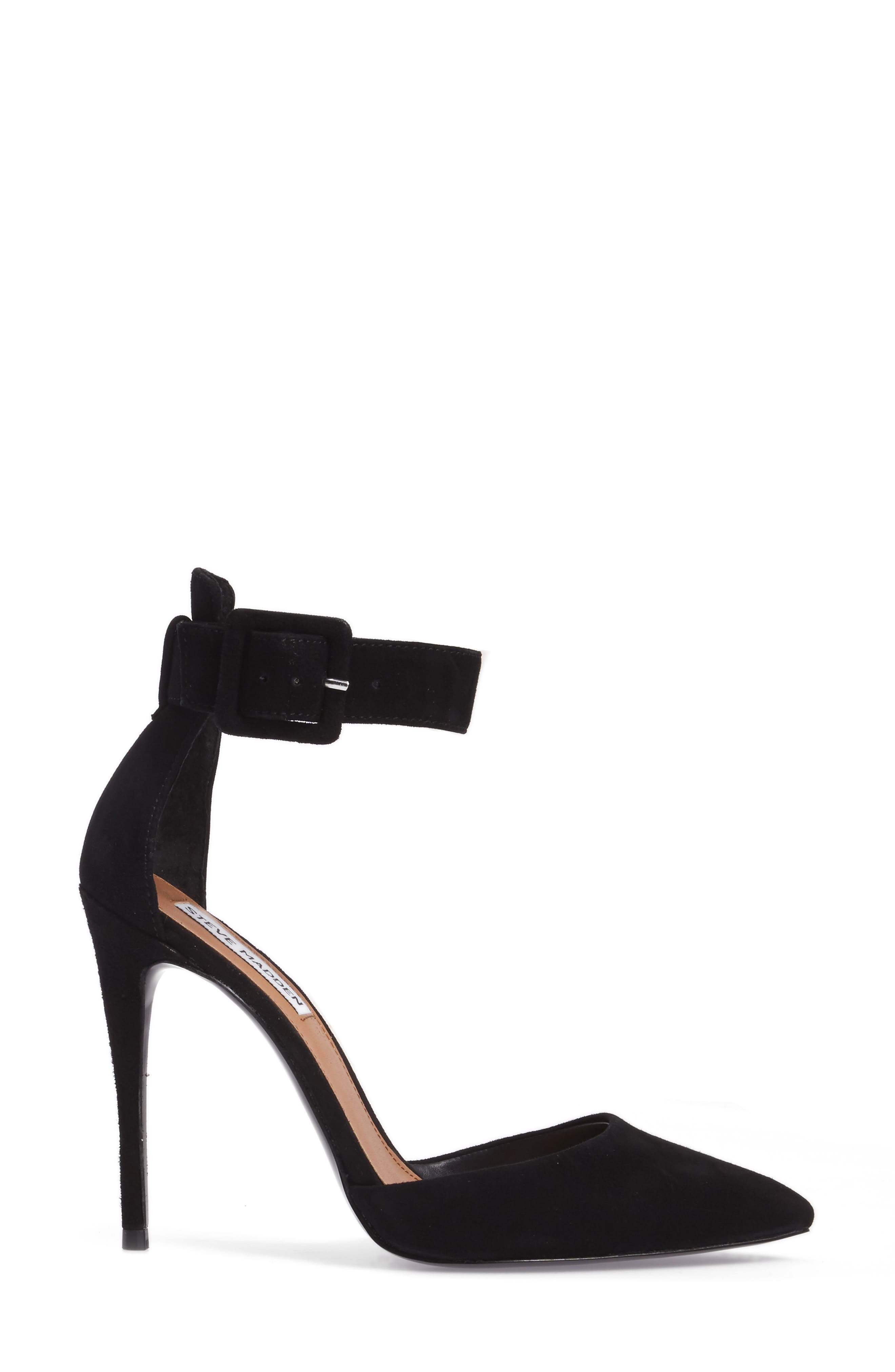 Desire Ankle Strap Pump, Alternate, color, BLACK SUEDE