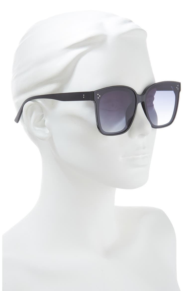 63mm Square Sunglasses, Alternate, color, BLACK