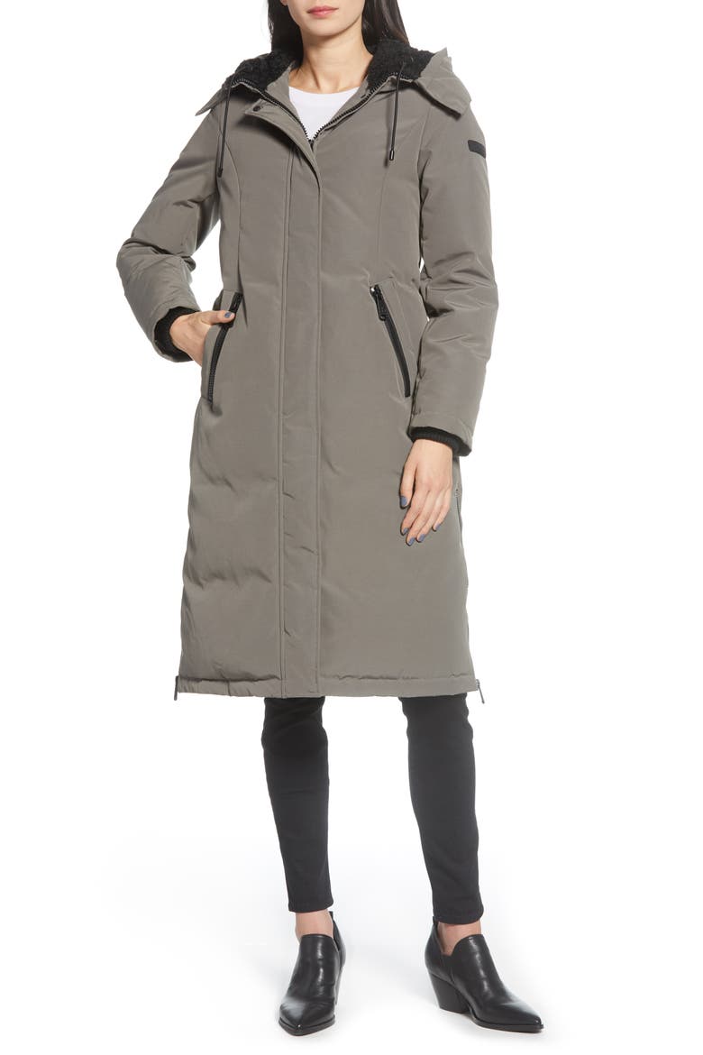 Water Resistant Long Parka with Faux Fur Trim, Alternate, color, LIGHT GREY