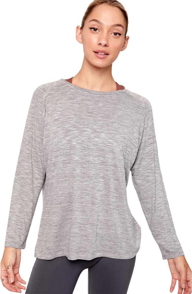 Rebody Active Kim Long Sleeve Top, Alternate, color, Heather Grey