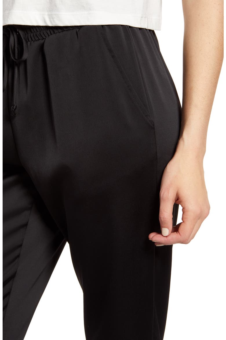 Stretch Satin Joggers, Alternate, color, BLACK