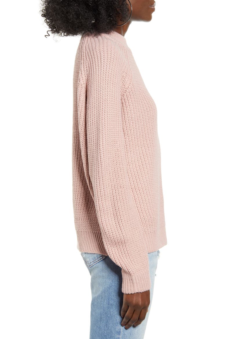 Mock Neck Shaker Sweater, Alternate, color, PALE MAUVE