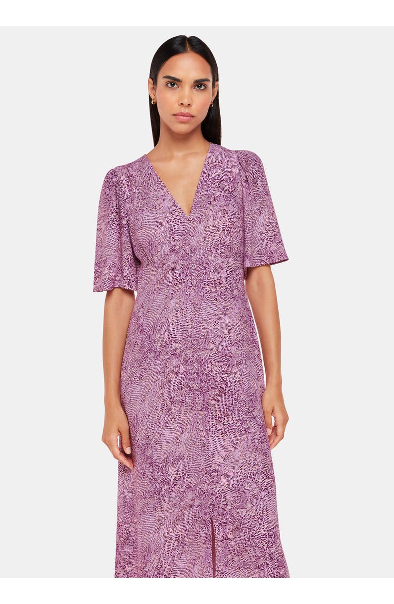 Whistles Diagonal Snake Midi Dress, Alternate, color, Pink/Multi