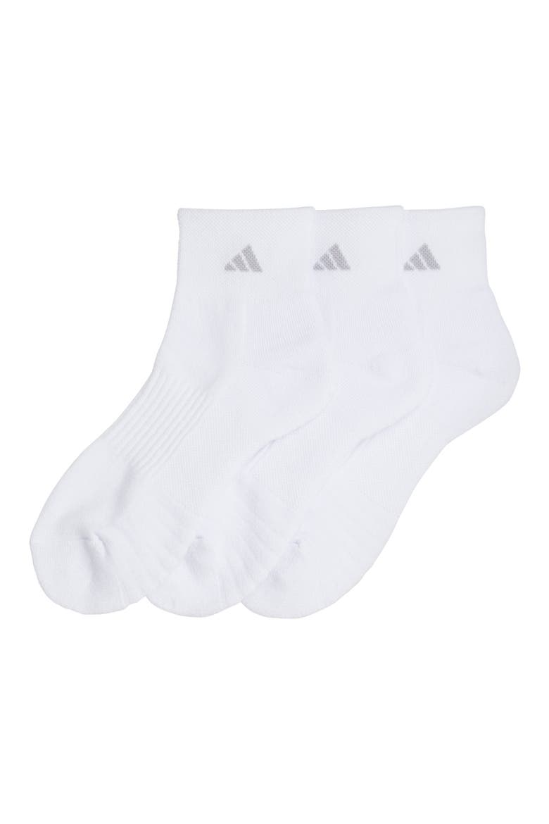 3-Pack Athletic Cushioned Quarter Socks 6-Pack Athletic Cushioned Quarter Socks, Main, color, WHITE/ CLEAR GREY