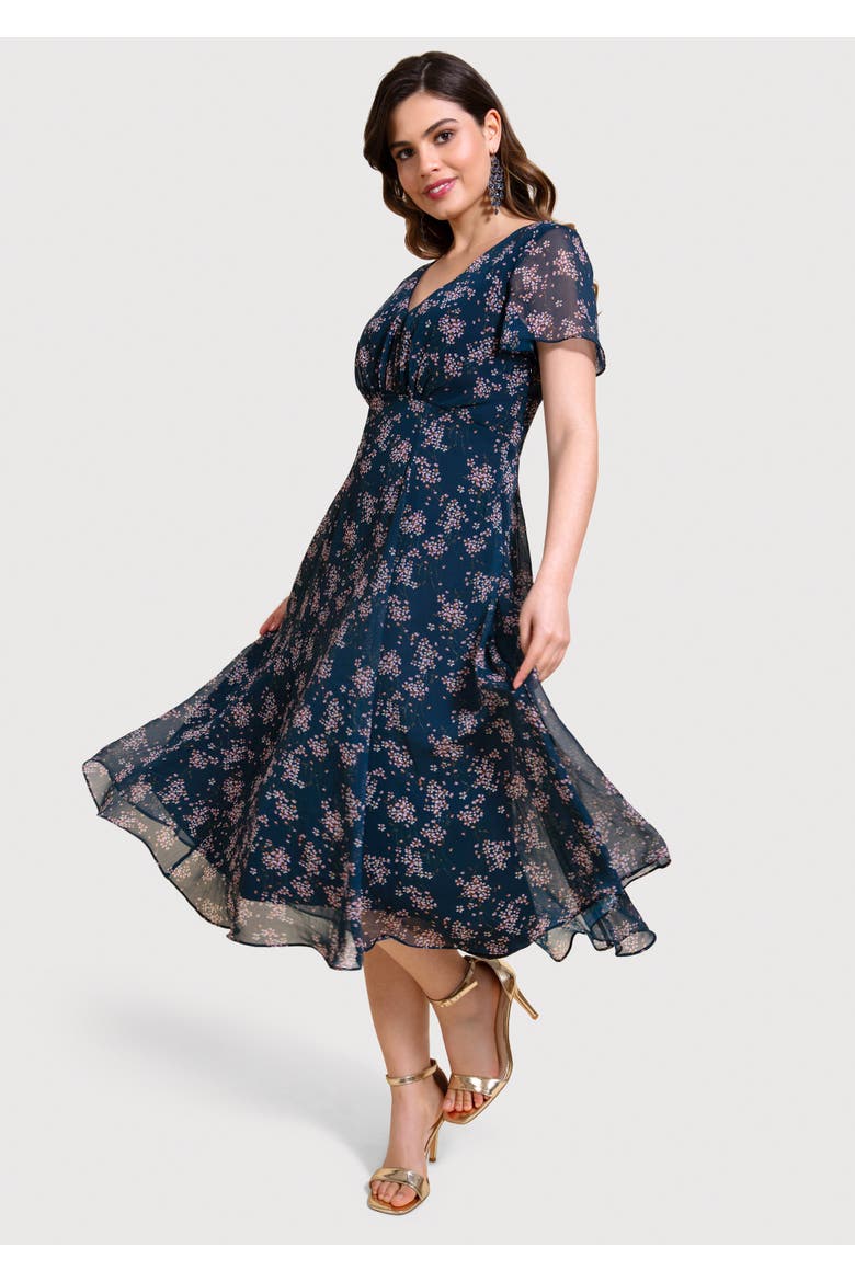 Miranda Dress, Main, color, Ditsy Navy Floral
