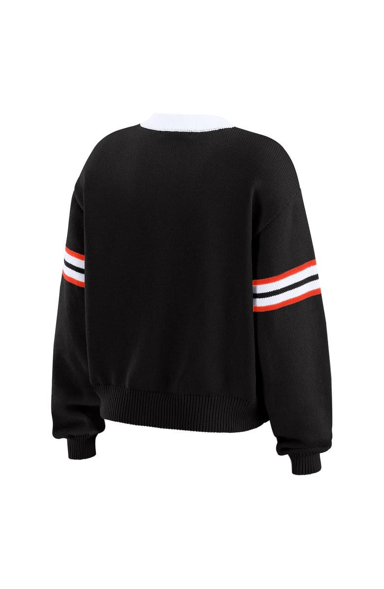 WEAR by Erin Andrews Women's WEAR by Erin Andrews Black  Cincinnati Bengals Lace-Up Sweater, Alternate, color, Black