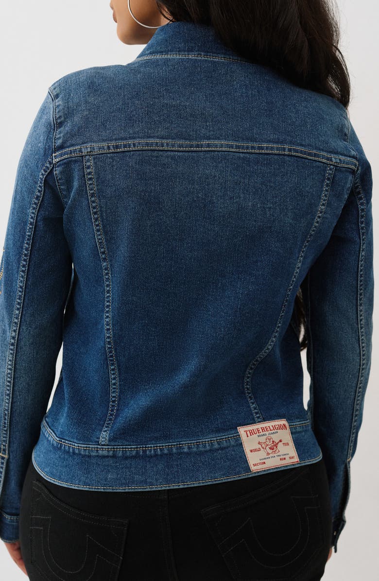 True Religion Jesse Slim Denim Jacket, Alternate, color, Medium Rustic Barn Wash