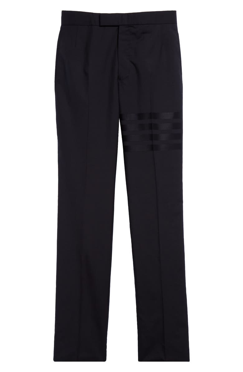 Thom Browne 4-Bar Mélange Wool Pants, Alternate, color, Dark Blue