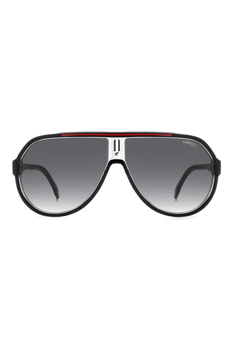 64mm Oversize Gradient Aviator Sunglasses, Main, color, BLACK RED/ GREY SHADED