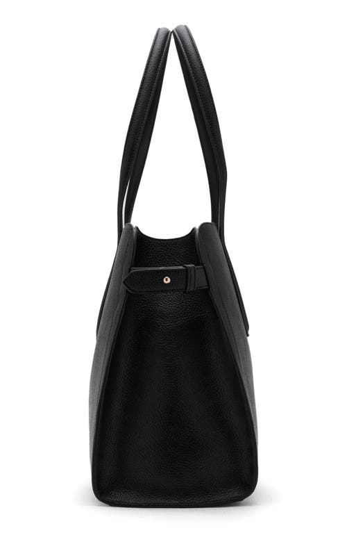 Mango Medium Pebbled Faux Leather Handbag In Black