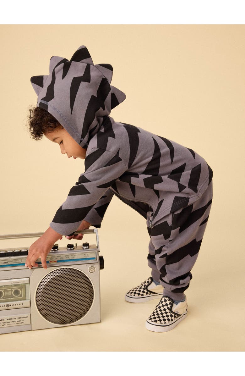 Tea Collection Spike Out Baby Hoodie, Alternate, color, Lightning Stripes