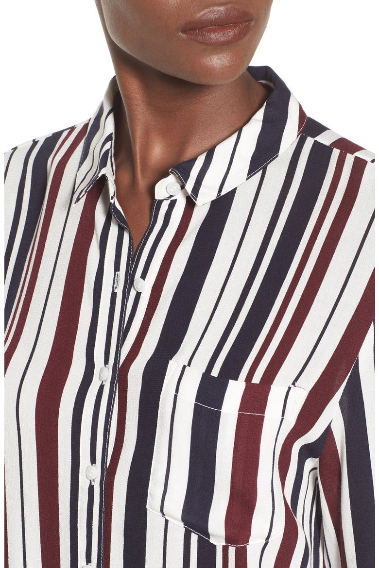 Stripe Shirt, Alternate, color, BURGUNDY NAVY STRIPE