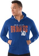 STARTER Men's Starter Royal Denver Broncos Distressed Classic Full-Zip Hoodie
