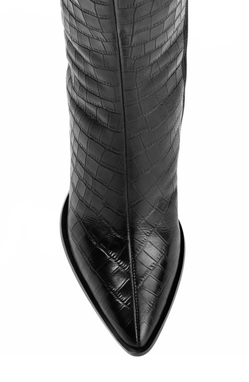 Journee Signature Laila Leather Boot In Croco