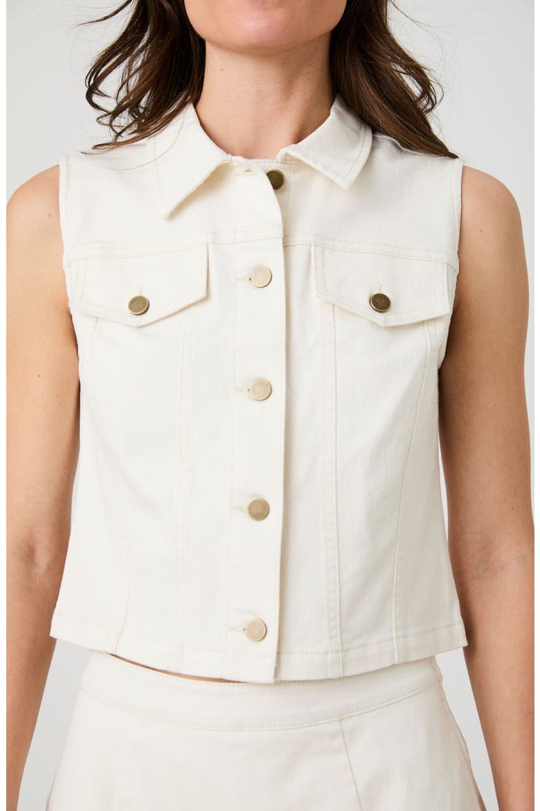 Denim Vest, Main, color, ECRU