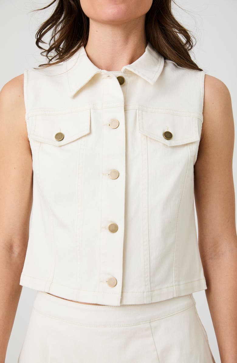 French Connection Denim Vest, Main, color, Ecru