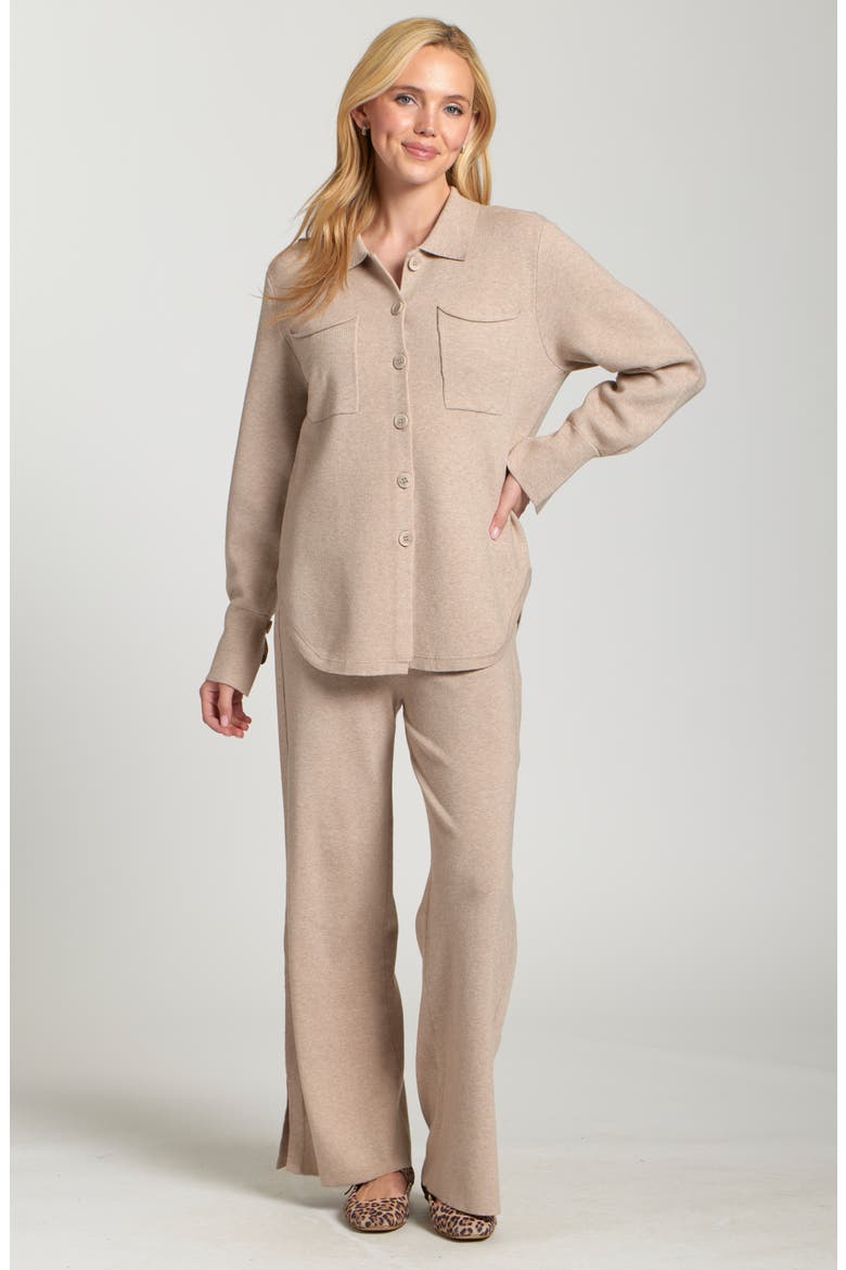 Luxe Shacket, Alternate, color, HEATHER SAND
