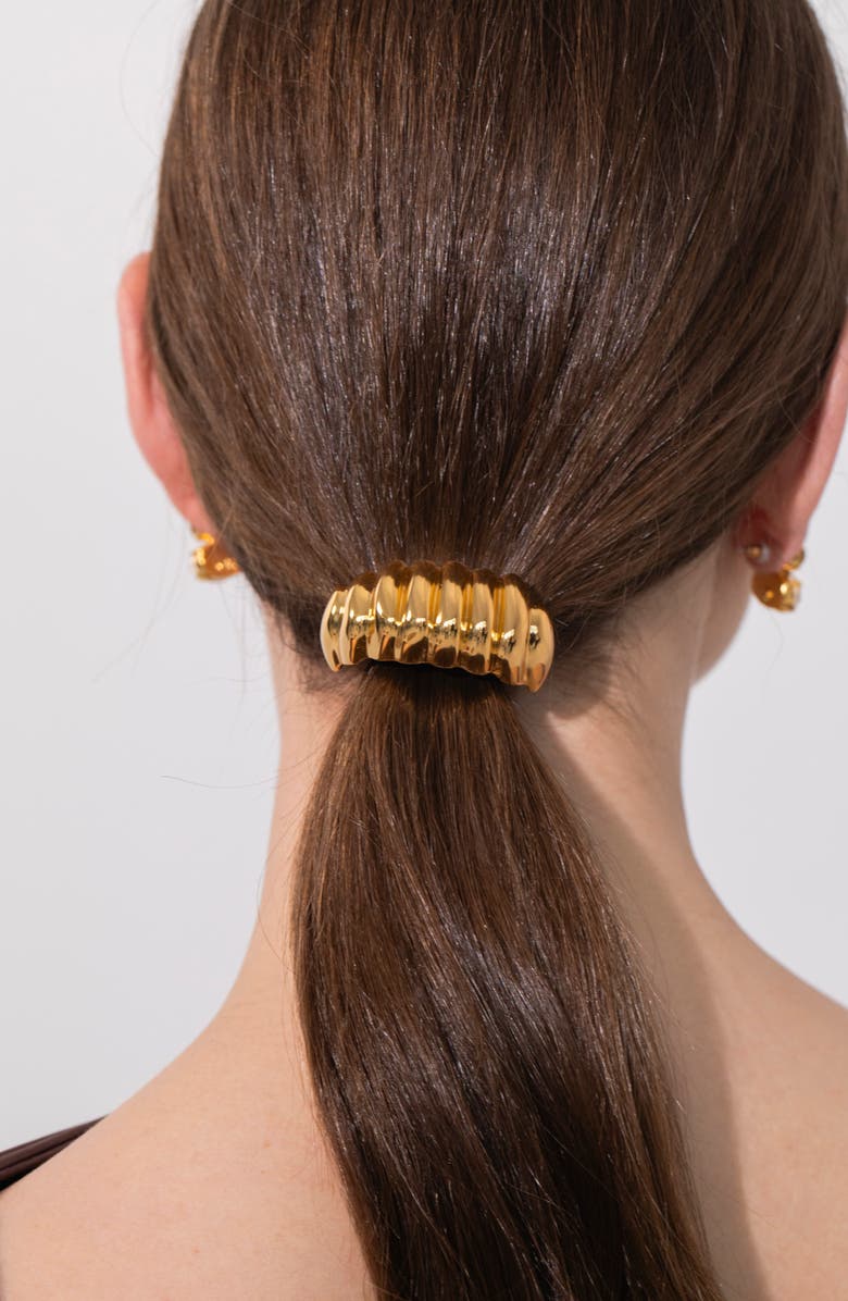 Jennifer Behr Cornetto Ponytail Wrap, Alternate, color, Gold