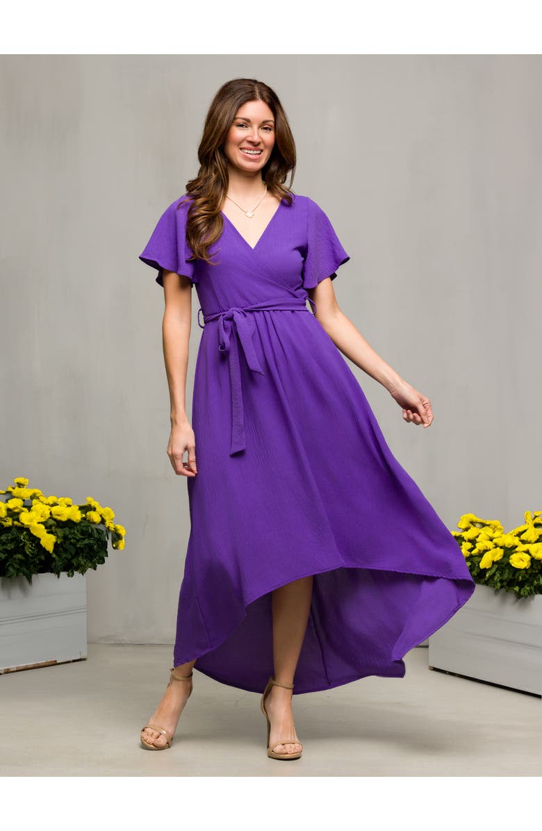 24seven Comfort Apparel V-Neck Sleeveless Maxi Dress with Belt, Alternate, color, 