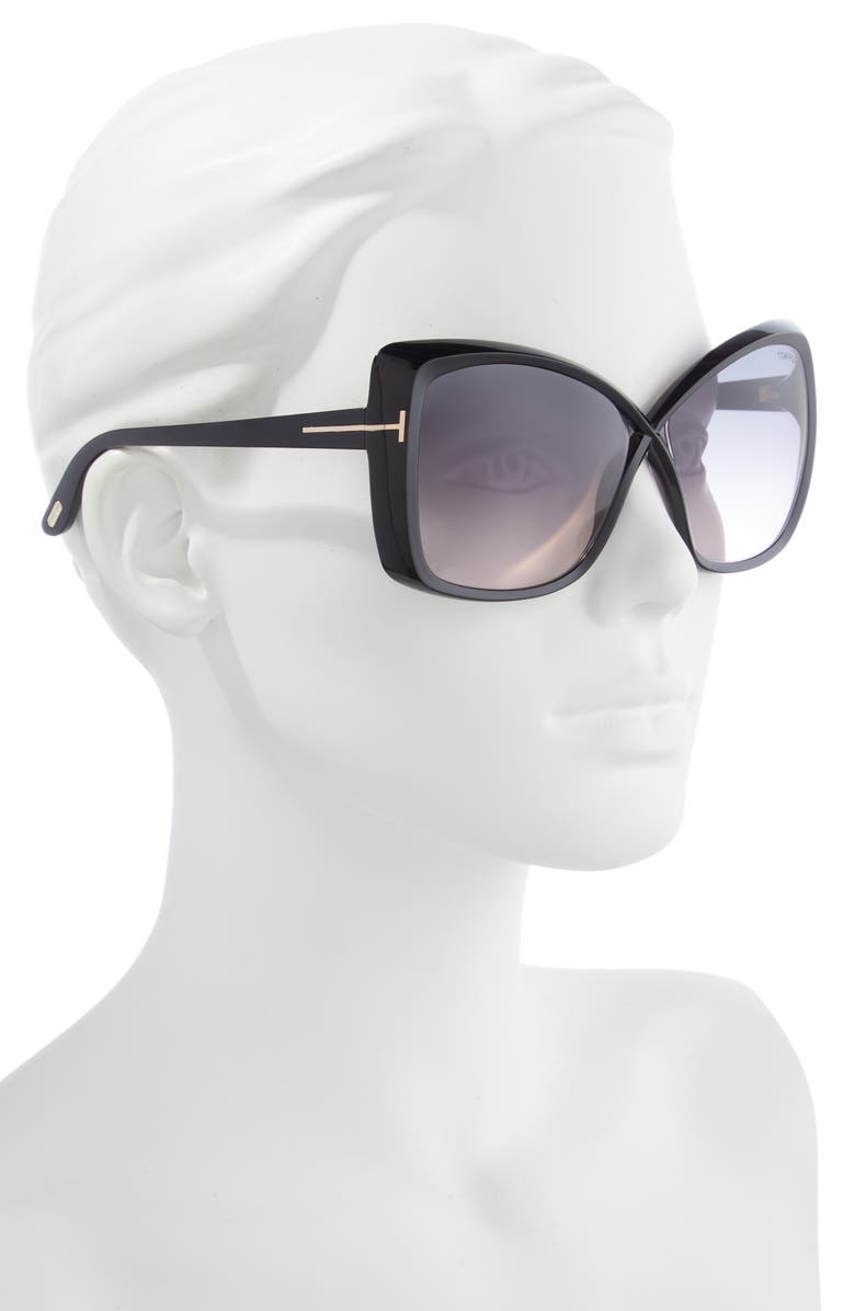 TOM FORD Jasmin 63mm Butterfly Sunglasses, Alternate, color, 