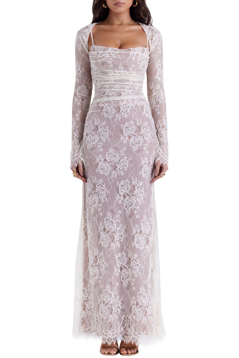 Artemis Long Sleeve Lace Maxi Dress, Main, color, VINTAGE CREAM