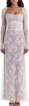 HOUSE OF CB Artemis Long Sleeve Lace Maxi Dress
