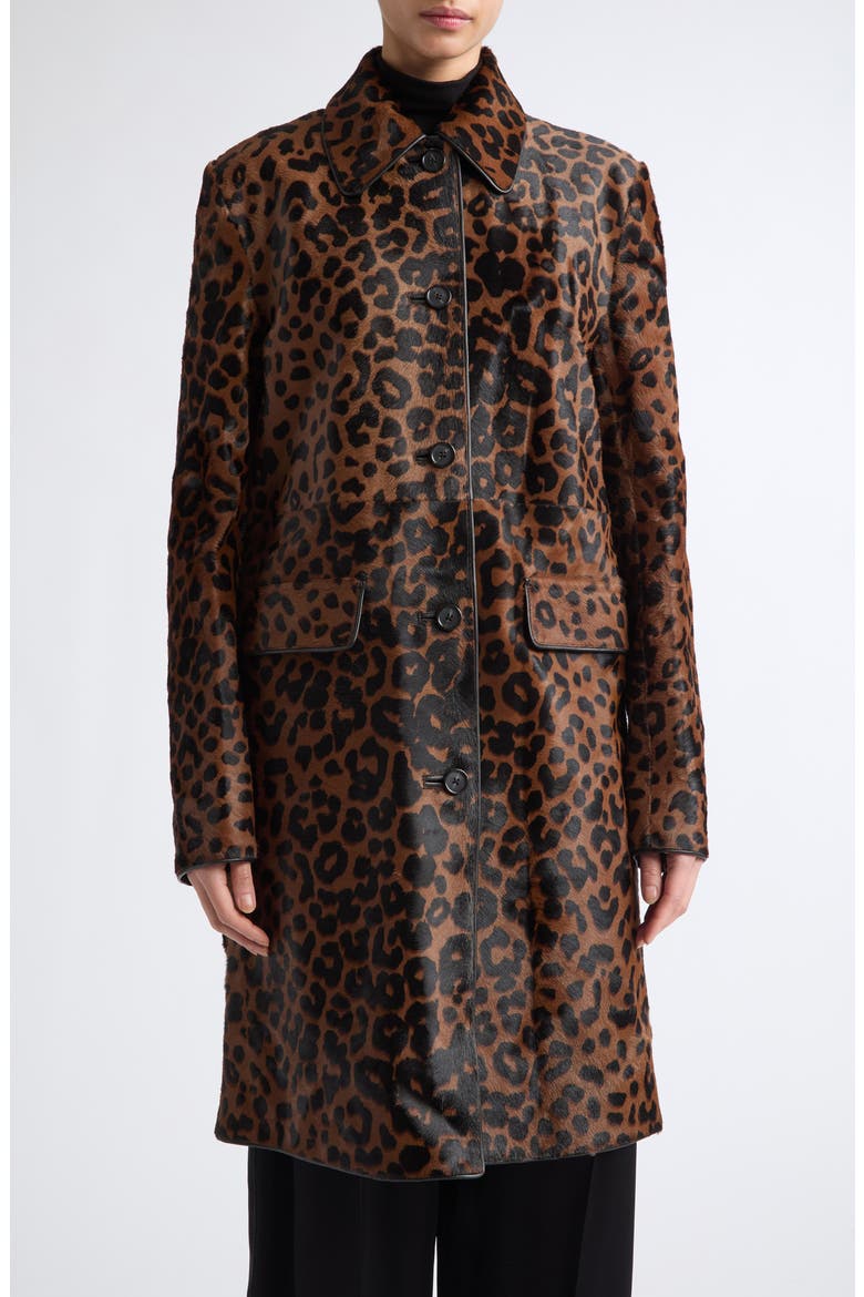 Leopard Print Genuine Calf Hair Coat, Alternate, color, LEOPARD