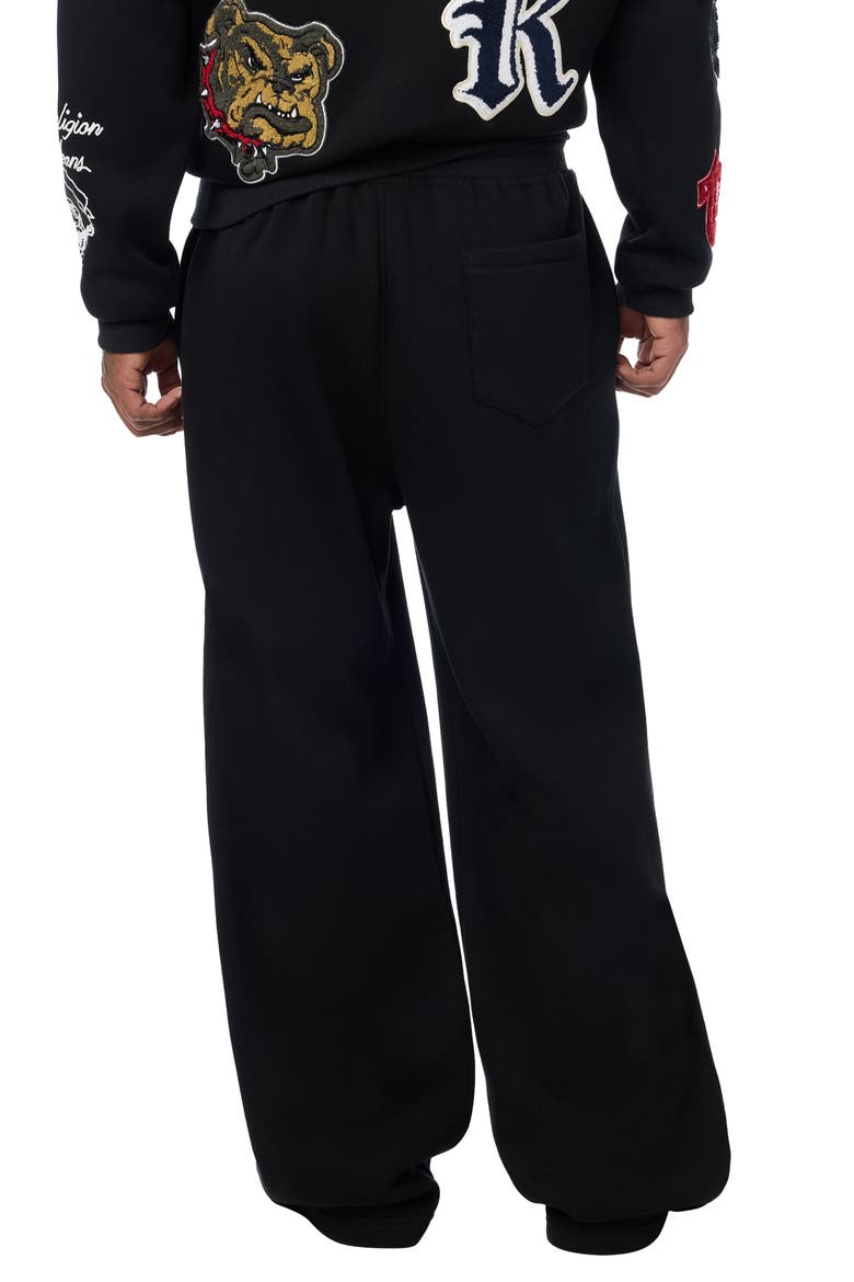 Logo Patch Baggy Sweatpants, Alternate, color, JET BLACK