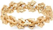 MADE BY MARY Cubic Zirconia Birthstone Flower Eternity Band Ring