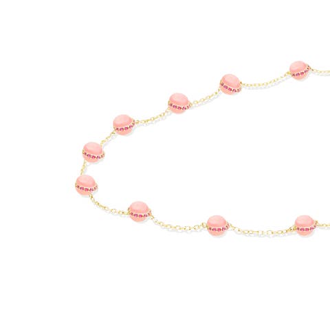Found Cabochon Station Necklace