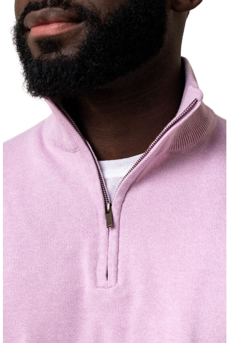 Men's Organic Fine Gauge Half Zip Sweater, Alternate, color, Lavender Marl