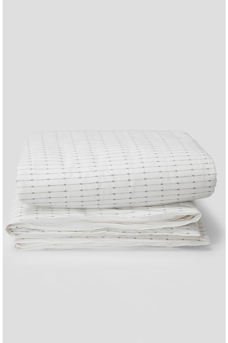Soft Grid Duvet Cover, Alternate, color, INDIGO