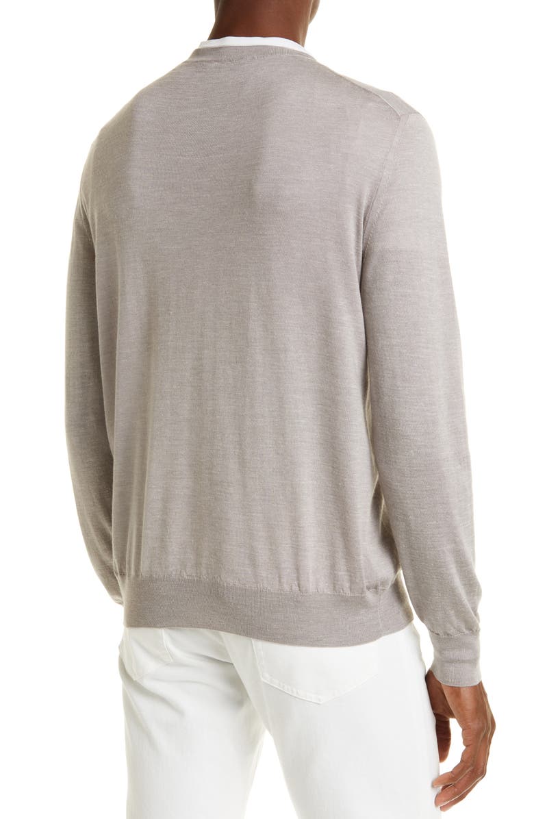 ZEGNA Faded Silk, Cashmere & Linen Crewneck Sweater, Alternate, color,