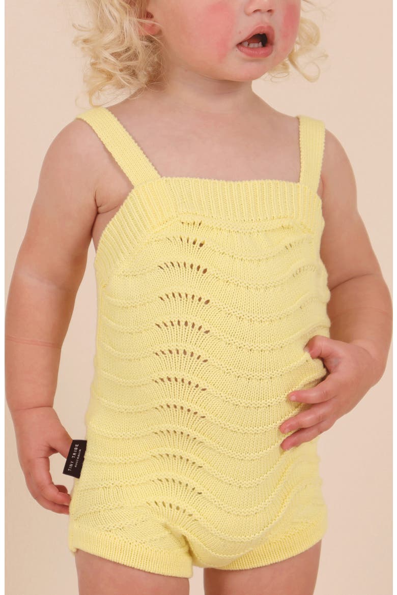 Cotton Knit Romper, Alternate, color, YELLOW