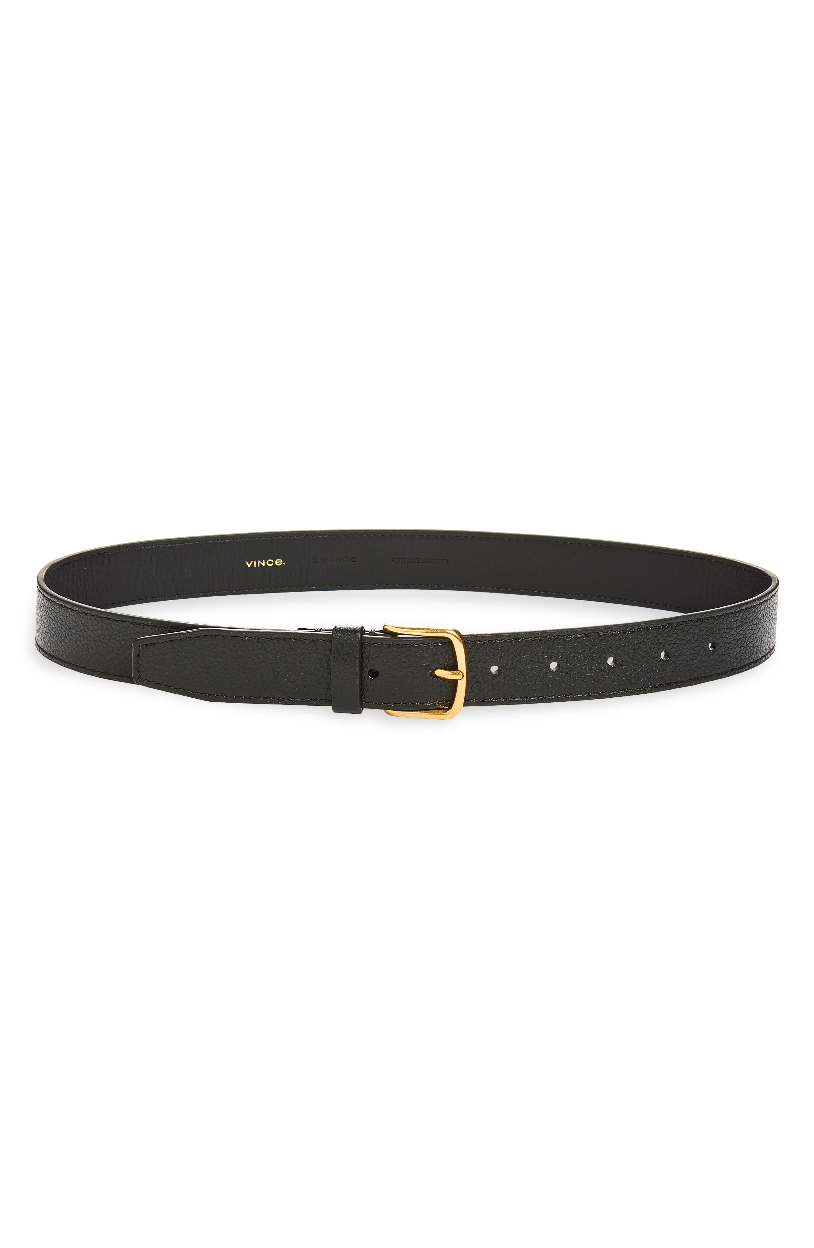 Stitched Flat Leather Belt
