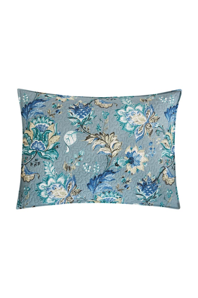 Morrison Cotton Floral Jacobean Quilt Set  - Reversible and Machine Washable, Alternate, color, Blue