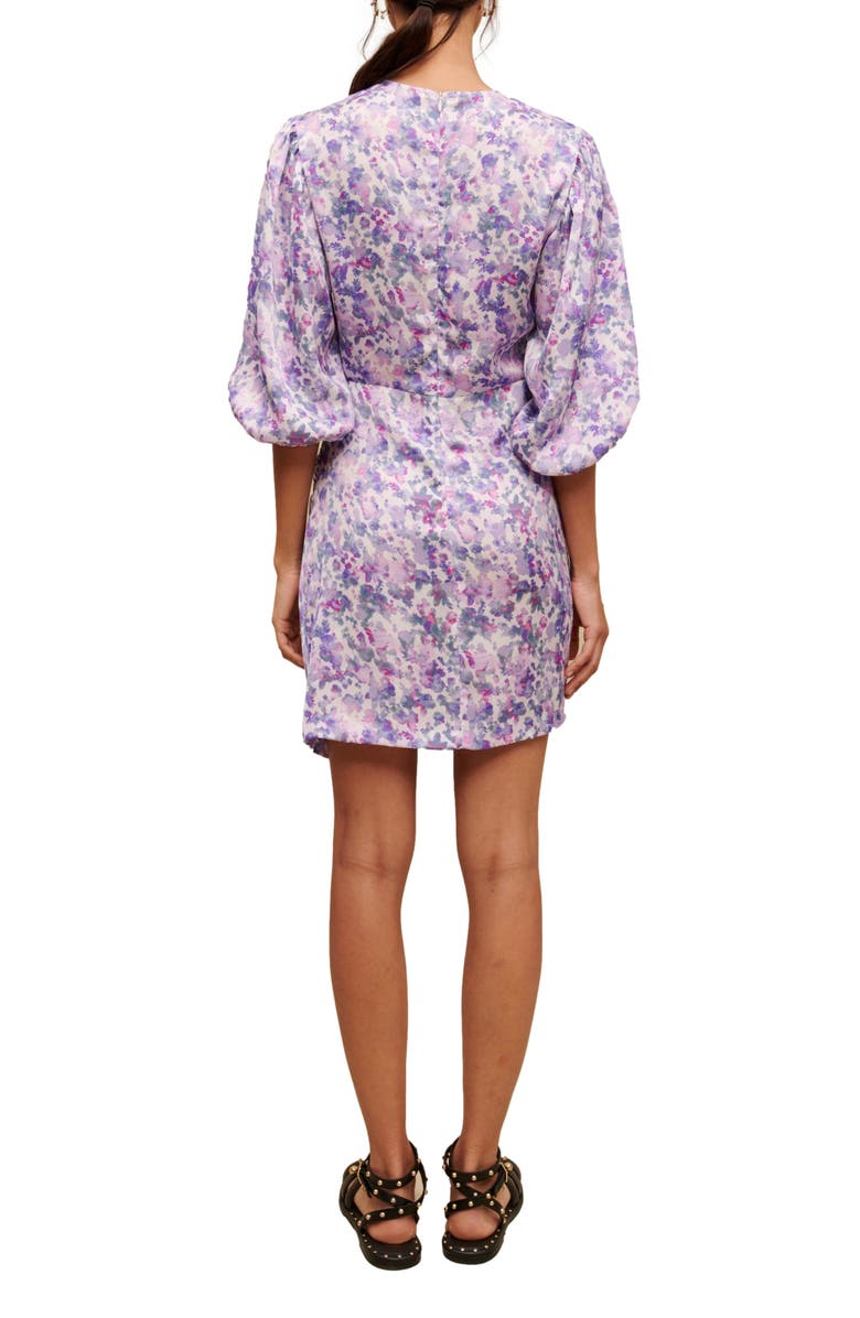 maje Ruvard Abstract Floral Ruched Minidress, Alternate, color, Blotter Flower