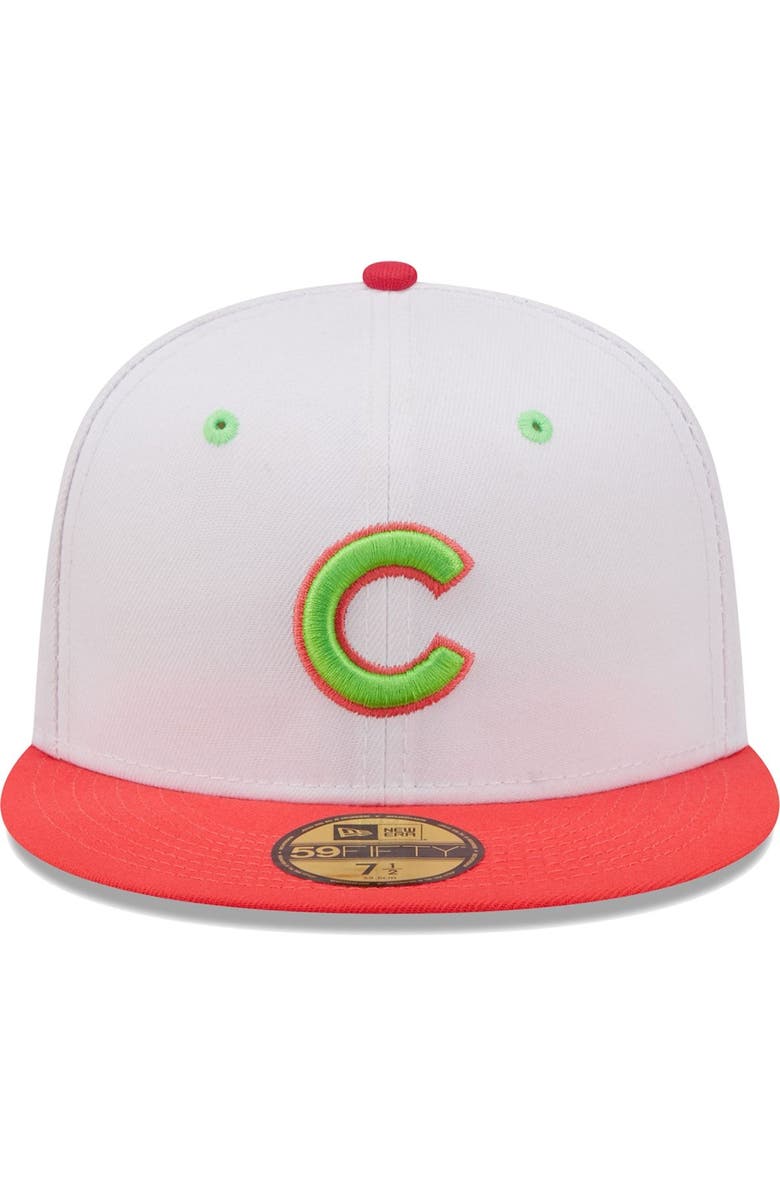 New Era Men's New Era White/Coral Chicago Cubs 1990 MLB All-Star Game Strawberry Lolli 59FIFTY Fitted Hat, Alternate, color, 