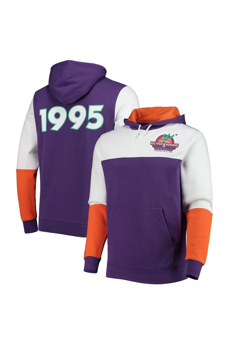 Men's Mitchell & Ness Purple NBA Hardwood Classics 1995 All-Star Game Colorblock Fusion Pullover Hoodie, Main, color, Purple