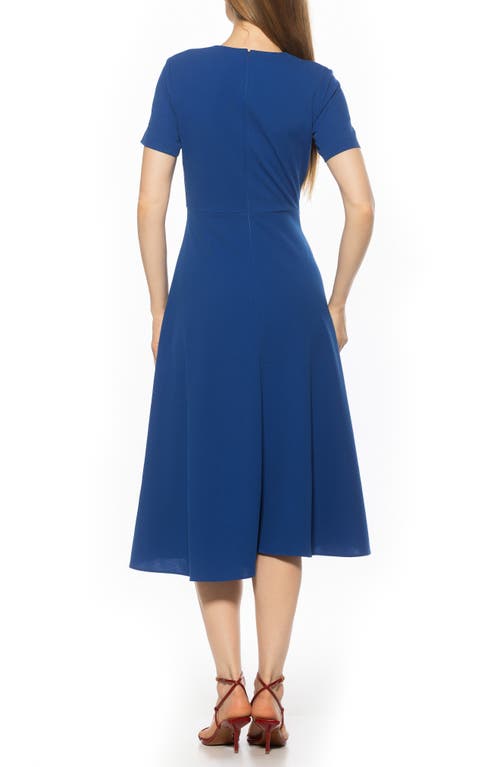 Alexia Admor Xi Gathered Waist Dress In Blue