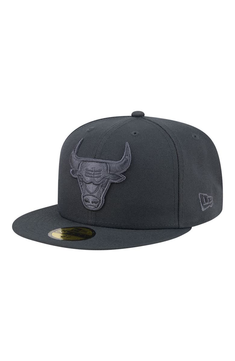 New Era Men's New Era Charcoal Chicago Bulls Tonal Color Pack 59FIFTY Fitted Hat, Main, color, Charcoal